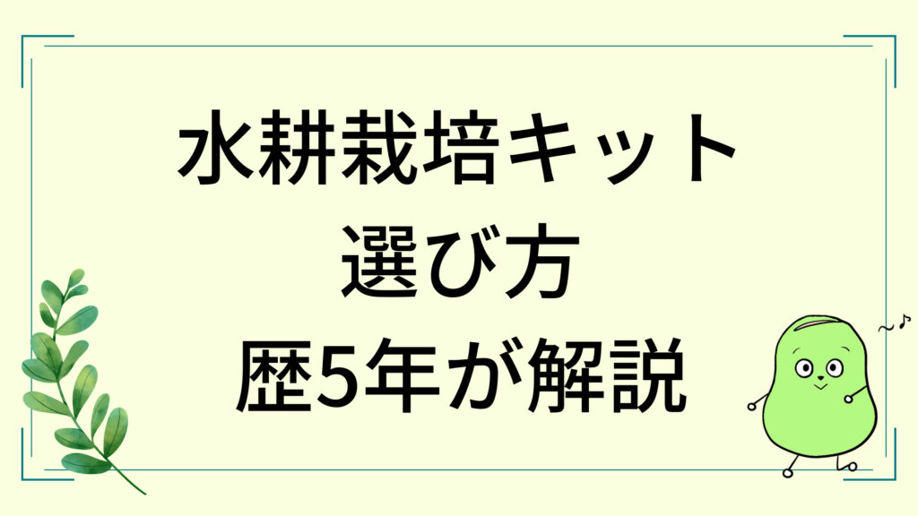 おすすめ水耕栽培キット